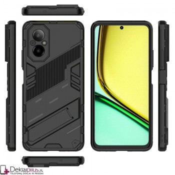 Smūgiams atsparus dėklas su kojele - juodas (Realme C67 4G)